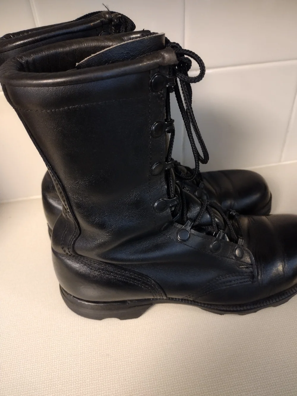 Ro Search Women's Or Men's Military Combat Boots Leather Lace Up Size 8-8.5